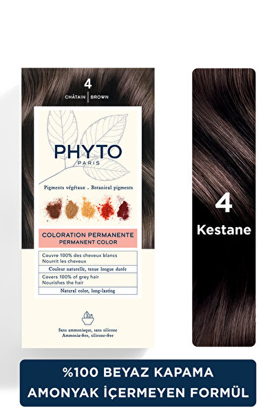 Phyto Color Amonyaksız Kalıcı Doğal Içerikli Bitkisel Saç Boyası 4 Kestane