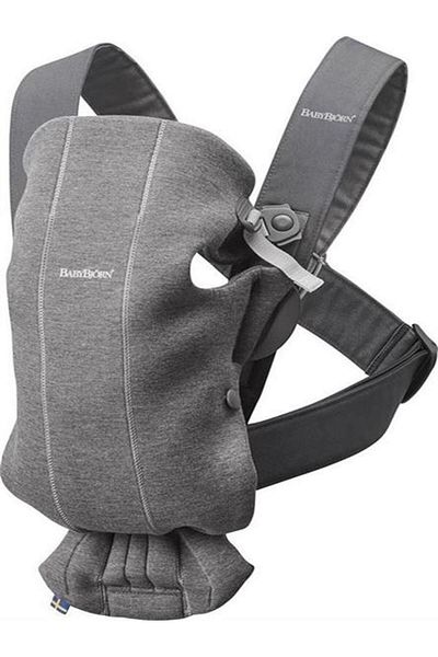 BabyBjörn BabyBjorn - Anatomical Baby Carrier Mini, 0-13 kg, birth-1 year, with multiple positions, Dark grey