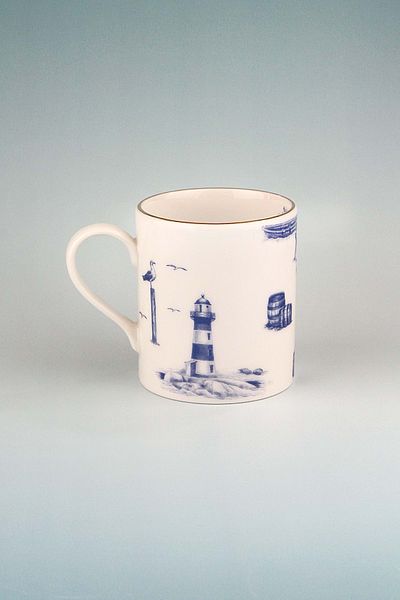 Bursa Porselen Dekor Marine Gold Gilded Porcelain Mug
