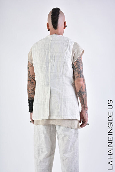 La Haine Inside Us REGULAR LINO VEST - LA HAINE INSIDE US - WHITE, L