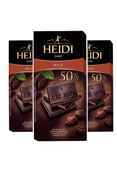 Heidi Ciocolată neagră ușoară 50% 80 g x 3 bucăți