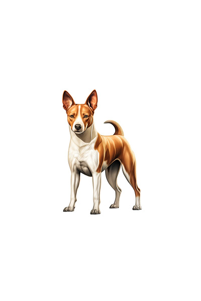 INOVATIX Set de 8 piese, autocolant Basenji în picioare, INOVATIX®. 6 cm