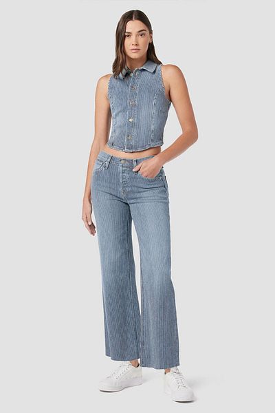Hudson Blugi Rosie H.r cu croială lată, cu imprimeu floral, model floral - 26, albastru