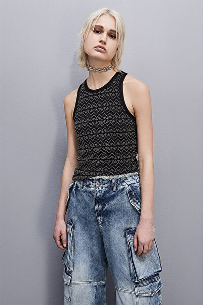 Patrizia Pepe JERSEY T-SHIRT WITH RHINESTONE - PATRIZIA PEPE - BLACK, M