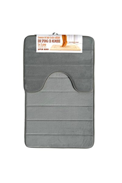 OPTIM DEKO Set 2 bath mats, memory foam, 80x50 & 50x40cm, gray ®OPTIMDEKO