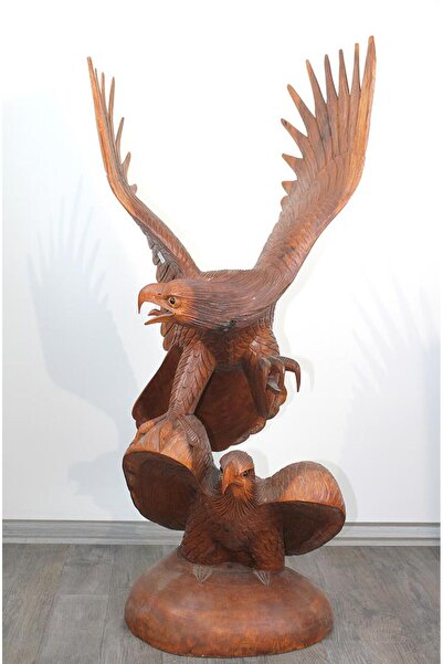 Genel Markalar Maun Ağacı El Oyması 2'li Kartal Figürü 4ratnı-29