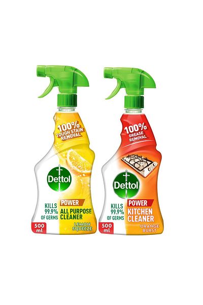 Dettol Power Kitchen Cleaner 500 ml Power All Purpose Cleaner 500 ml Grease, Stain & Dirt Removal Combo