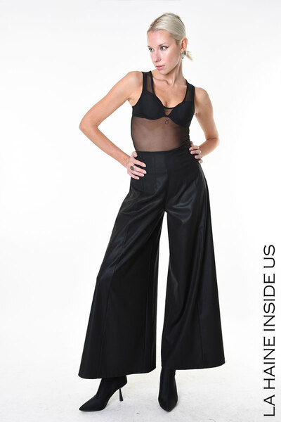 La Haine Inside Us PANTALONI FLUIDO LAMINATI OVERSIZE - LA HAINE INSIDE US - ...