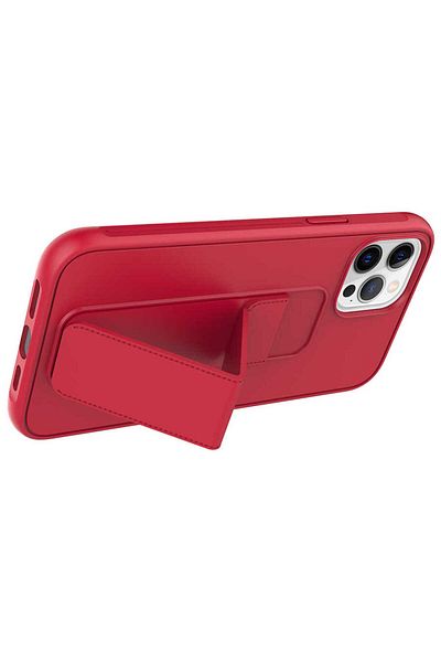 Çarçur حافظة CRCR Qstand متوافقة مع هاتف iPhone 12 Pro - أحمر