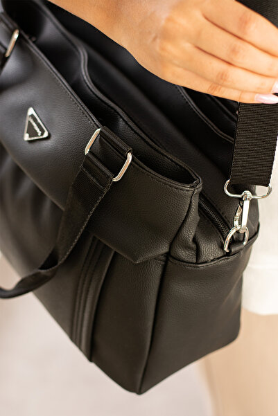 Sanmorris 1416 Women's Satin Fabric 5 Compartment Adjustable Cross Strap Hand and Shoulder Bag