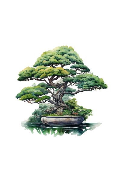 INOVATIX Set de 8 piese, autocolant Bonsai Confucius, INOVATIX®. 6 cm