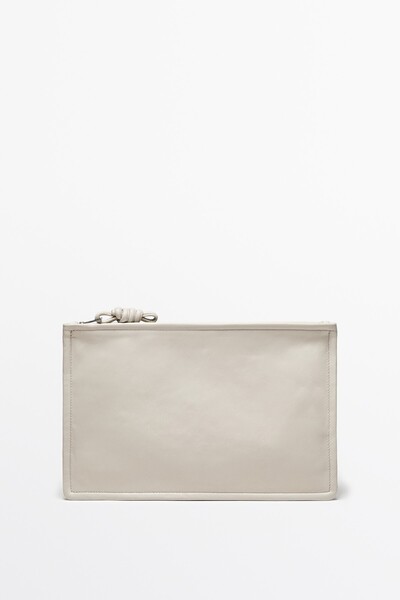 Massimo Dutti Düğümlü küçük napa deri çanta