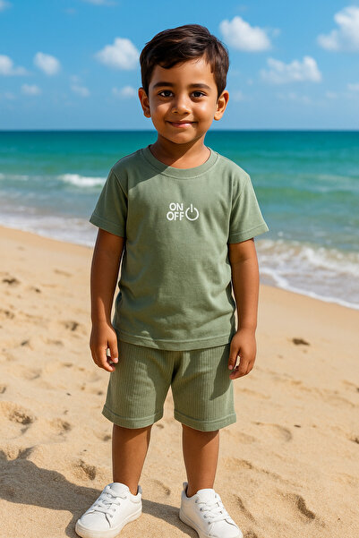 mb kids OnOff Print Fitill Şort Basic Fete Băieţi Copii Set de pantaloni scur...