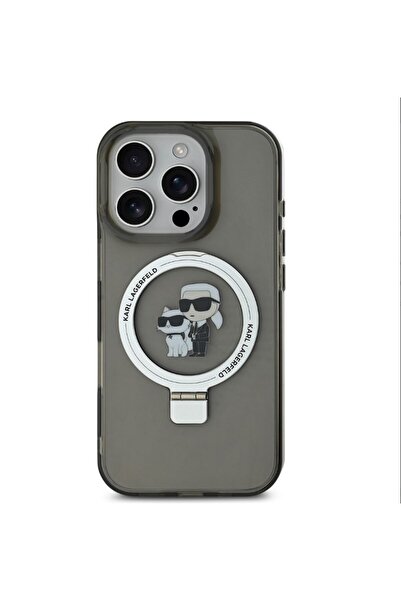 Karl Lagerfeld Dark transparent case for iPhone 16 Pro – Original design with satin