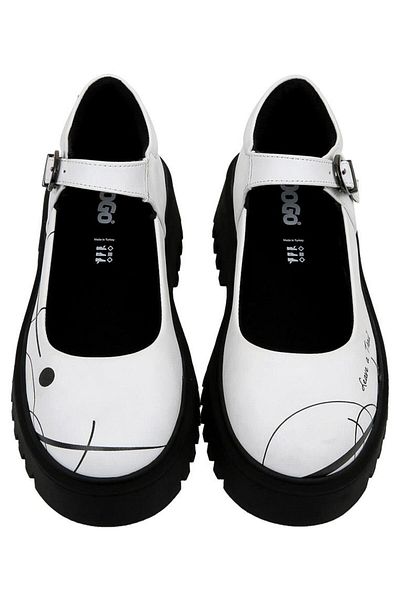 Dogo Women's Vegan Leather White Mary Jane Loafer - Leave a Trail Design
