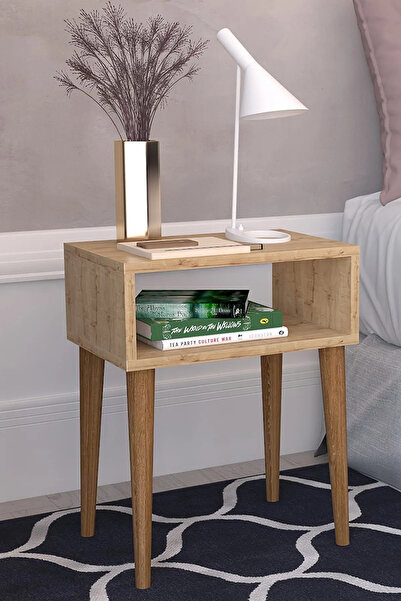 Remaks Neptün Retro Komodin Başucu Sehpa Çok Amaçlı Zigon Orta Sehpa Meşe