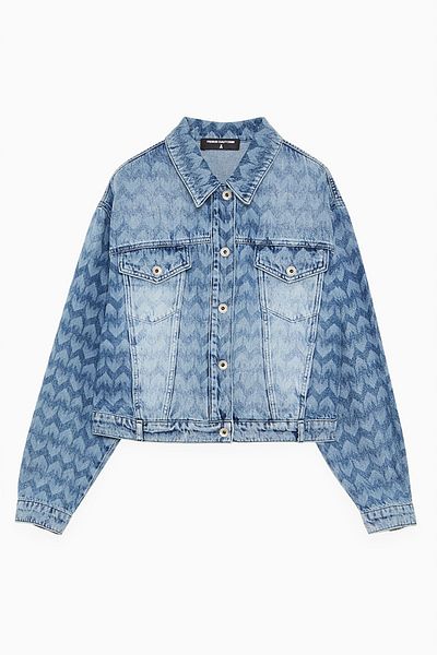 Patrizia Pepe MONOGRAM DENIM JACKET - PATRIZIA PEPE - BLUE, 44