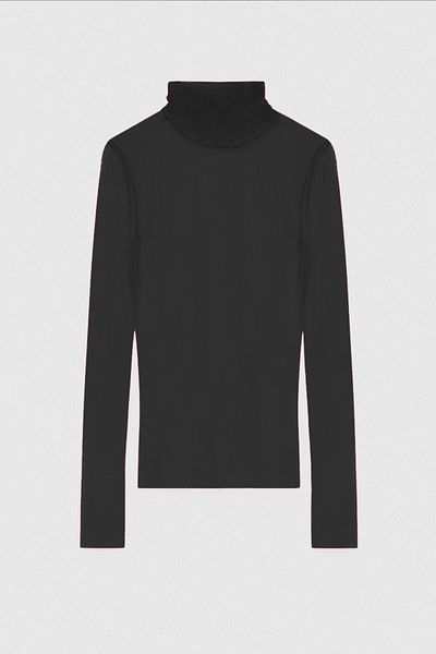 Patrizia Pepe HIGH COLLAR TULLE BLOUSE - PATRIZIA PEPE - M, BLACK