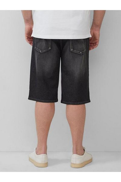 s.Oliver Big Sizes Men's Big Size Denim Shorts, Casby With Mid-rise Waist And Relaxed Fit, Dark Grey
