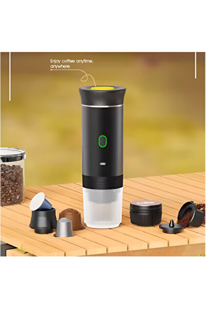 Razo Espressor Portabil compatibil cu capsule Nespresso, capsule Dolce Gusto, Cafea macinata,Negru