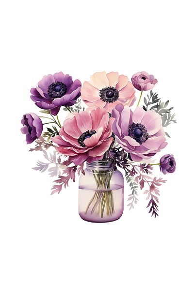INOVATIX Set de 8 autocolante pentru borcan cu anemone, INOVATIX®. 6 cm