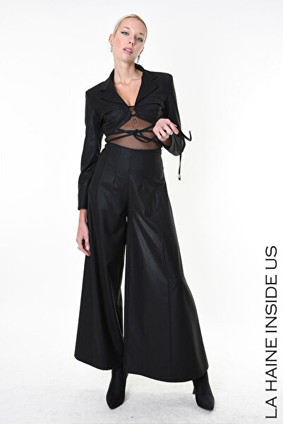 La Haine Inside Us JACĂ FLUIDO LAMINATĂ CROP - - S, NEGRU