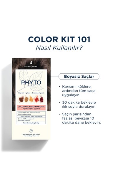 Phyto Color Amonyaksız Kalıcı Doğal İçerikli Bitkisel Saç Boyası 4 Kestane