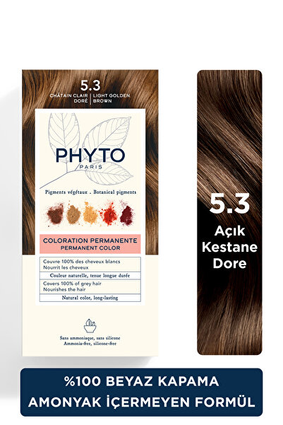 Phyto Color Amonyaksız Kalıcı Doğal Içerikli Bitkisel Saç Boyası 5.3 Açık Kestane Dore