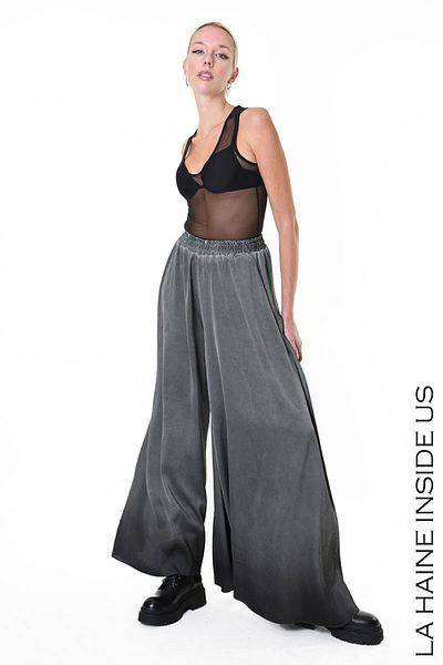 La Haine Inside Us WIDE PANTS WITH WAIST DRAWN - LA HAINE INSIDE US - XS, GREY