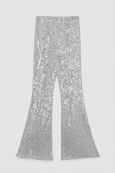 Patrizia Pepe ESSENTIAL SEQUIN PANTS - PATRIZIA PEPE - SILVER, M