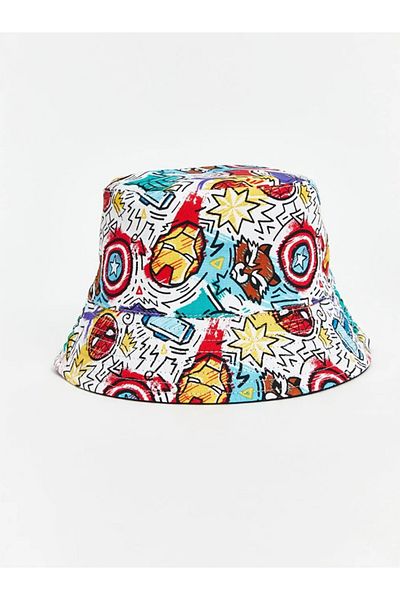LC Waikiki Boy's Bucket Hat Mixed Avengers Printed Gabardine Fabric Double Sided