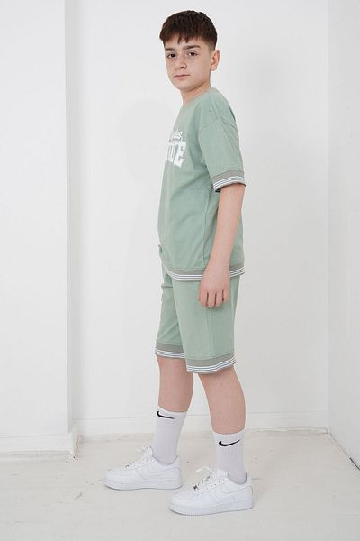 HayKids Boy's Two Thread Fabric Bicycle Collar Shorts Set