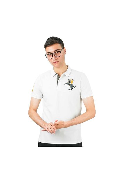 Giordano Men's Slim Fit Cotton Short Sleeve Napoleon Polo