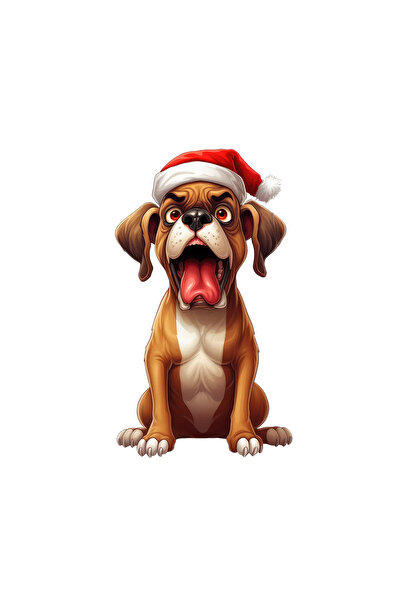 INOVATIX Set de 8 autocolante boxer cu căciulă de Moș Crăciun, INOVATIX®. 6 cm