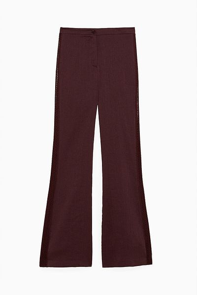 Patrizia Pepe Pants With Knitwear Inserts - - Bordeaux, 44