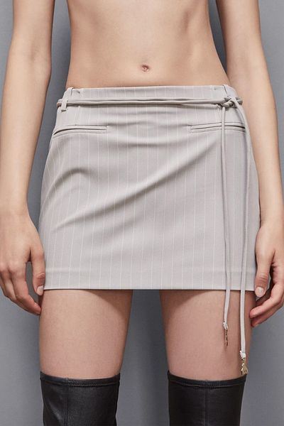 Patrizia Pepe STRIPES PRINT SKIRT - PATRIZIA PEPE - 44, GREY