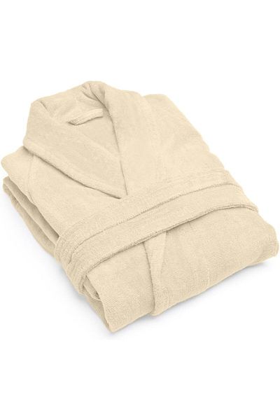 Donetella Unisex 100% Cotton Velour Bathrobe Small & Medium, 400 GSM, Ankle-Length with Shawl Collar & Pockets