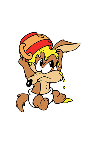 INOVATIX Σετ 8 τεμαχίων, Αυτοκόλλητο Baby Looney Baby Coyote, INOVATIX®. 6 εκ.