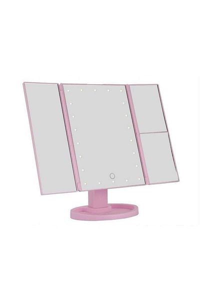 SIKS ® makeup mirror, x2, x3 magnification, 180 rotation, battery operated, pink