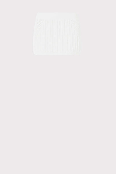 Herve Leger FUSTĂ MINI OTOMANĂ CU TALĂ JOSĂ - - ALBĂ, S