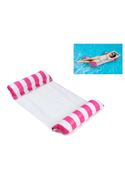 CHIRASO CHIRASO Inflatable Pool Hammock Mattress, with Cooling Net, 120x70 cm, Pink
