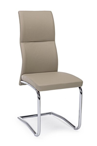 Bizzotto Scaun cu spătar din piele ecologică maro argintiu Thelma