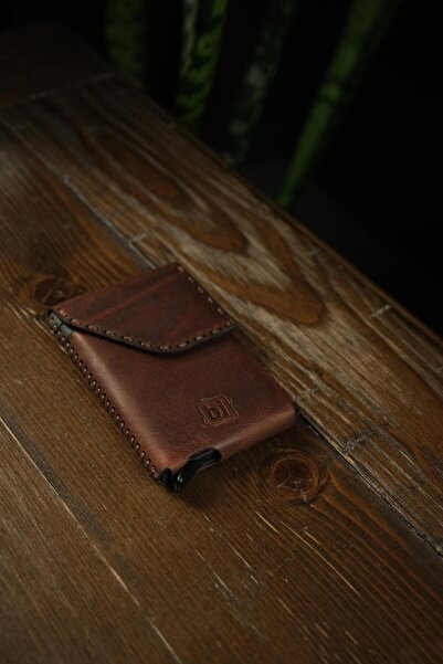 BİDERİ BİDERİ ASPENDOS HAKİKİ DERİ MAGSAFE MEKANİZMALI KARTLIK KAHVERENGİ