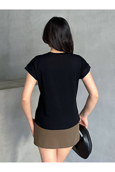 MD trend Γυναικείο μπλουζάκι με λαιμόκοψη με χαμηλό μανίκι