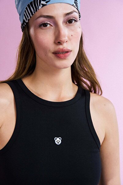 WWF Market Κοντό φόρεμα Panda Premium - Μαύρο