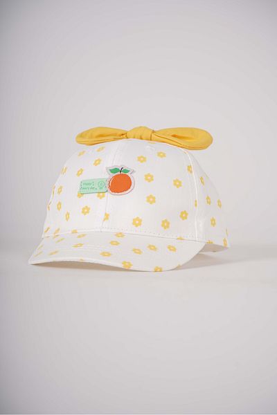 MİNİKO KİDS Kitty Baby Girl 1-3 Years Bow Model Flower Hat