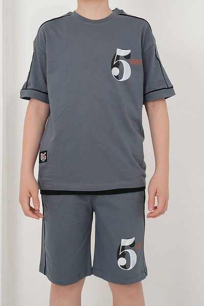 HayKids Boy's Two Thread Fabric Printed Shorts Suit