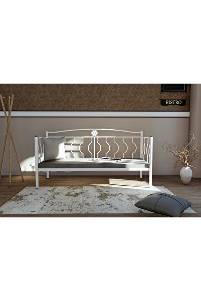 Vivense ELİPS MİNDERLİ FERFORJE SEDİR, BEYAZ, GM 403