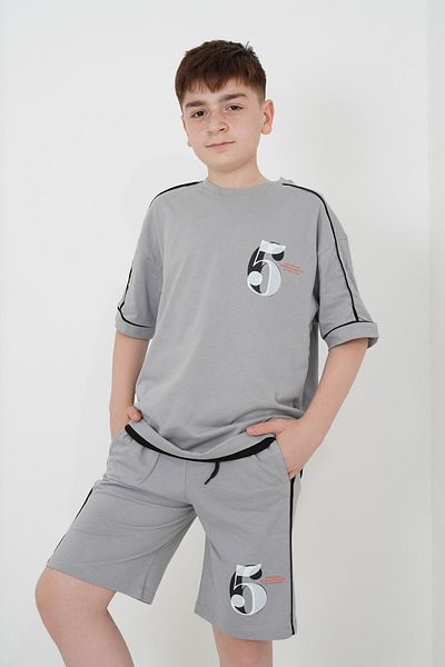 HayKids Boy's Two Thread Fabric Printed Shorts Suit