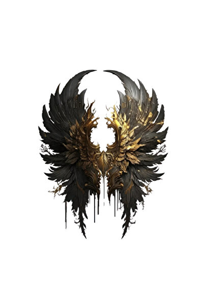 INOVATIX Set de 8 bucăți, autocolant Clouse cu aripi de înger întunecat, INOVATIX®. 6 cm